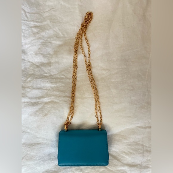 DOLCE & GABBANA Calfskin Micro DG Girls Shoulder Bag Turquoise - Picture 2 of 2